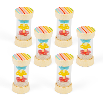 BIGJIGS Toys Mini Wooden Rainsticks - Pack of 6