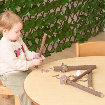 Wooden Threading Branches with Resin and Wooden Rings