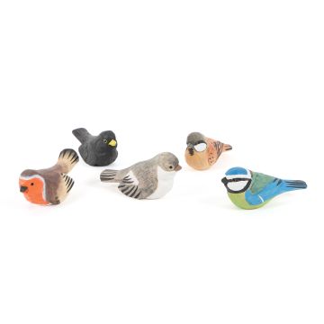 Hand Carved Wooden Bird Set from Hope Education - Set of 5