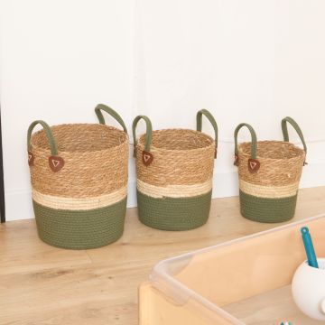 Sage Green Baskets - Set of 3