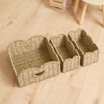 Scallop Detail Baskets  - Set of 3