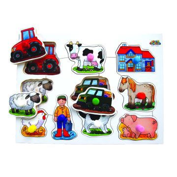 Just Jigsaws Large Peg Boards Farm and Wild Animals