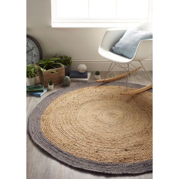 Jute Border - Circle 150Dia cm - Grey