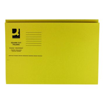 Square Cut Folders Medium Weight - Yellow - Pack of 100