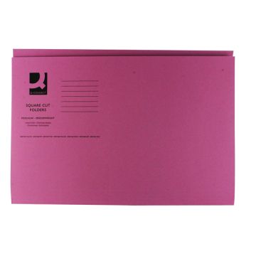 Square Cut Folders Medium Weight - Pink - Pack of 100
