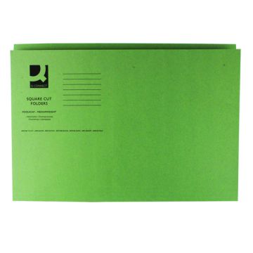 Square Cut Folders Medium Weight - Green - Pack of 100
