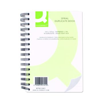 Q-Connect Spiral Bound Duplicate Books - 8 x 5in