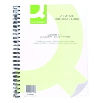 Q-Connect Spiral Bound Duplicate Books - A4