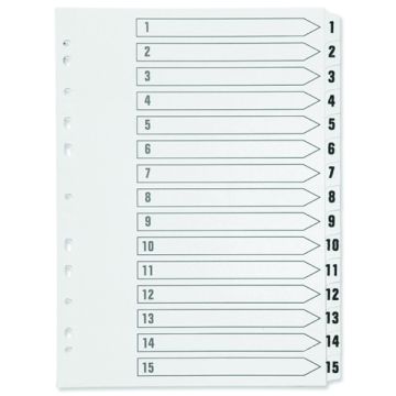 Clear Tabbed Index Dividers - 1-15