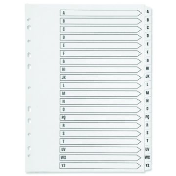 Clear Tabbed Index Dividers - A-Z