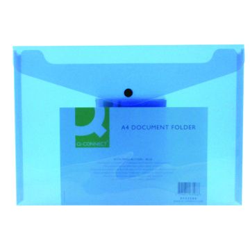 A4 Polypropylene Document Wallets - Blue - Pack of 12