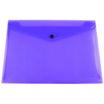 A4 Polypropylene Document Wallets - Purple - Pack of 12