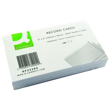 Record Card 5 x 3 Feint White - Pack of 100
