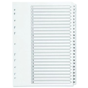Clear Tabbed Index Dividers - 1-25