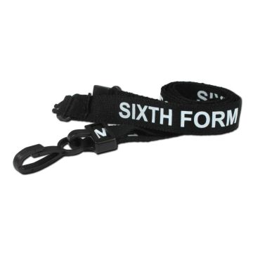 Pre Printed Breakaway Lanyard 15mm - Sixth Form - Black - Pack of 10