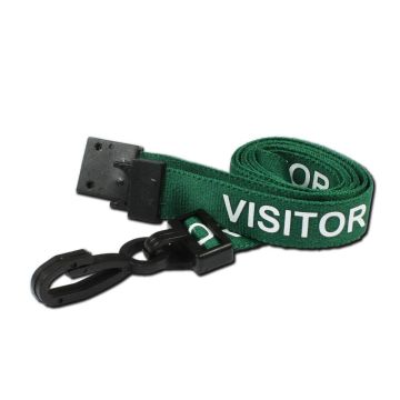 Pre Printed Breakaway Lanyard 15mm - Visitor - Green - Pack of 10