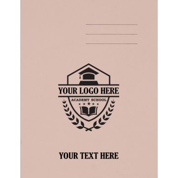 9x7" Exercise Book 80P - 8mm Ruled With Margin- Buff