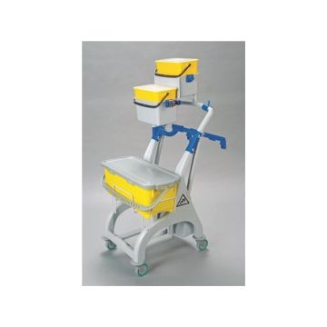 Microfibre Flat Mopping Trolley 1 x 10L 2 x 4L - Yellow