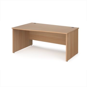 Panel End Wave Desk - Left Hand 1600 x 800mm - Beech