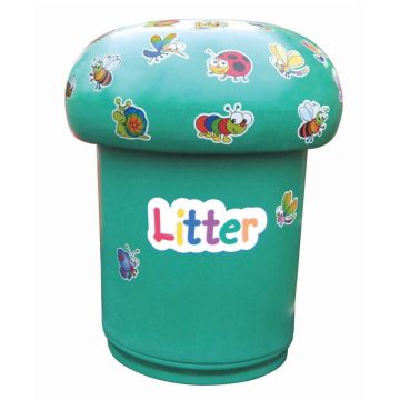 Mushroom Bin with Litter Letters & Bugs (Each)