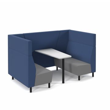 4 Person Fabric Booth with Table - Blue