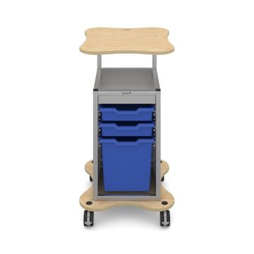 Silver Trolley with 2 Shallow & 1 Jumbo Trays - Blue