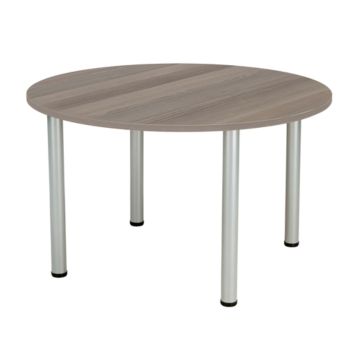 One Fraction Plus Circular Meeting Table 1200mm - Grey Oak