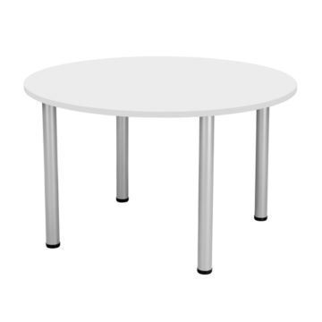 One Fraction Plus Circular Meeting Table 1200mm - White