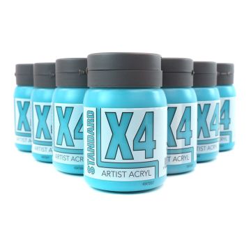 X4 Standard Acryl 500ml - Turquoise Blue Bulk Pack