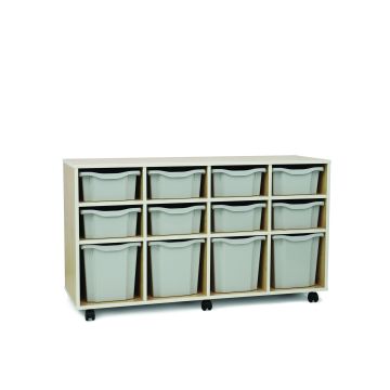 Pebble 12 Variety Drawer Unit White with Grey Drawers