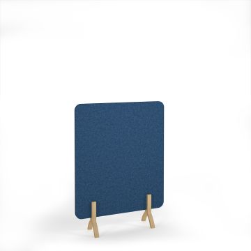 Plain Accoustic Floor Standing Screen Wooden Legs - Blue
