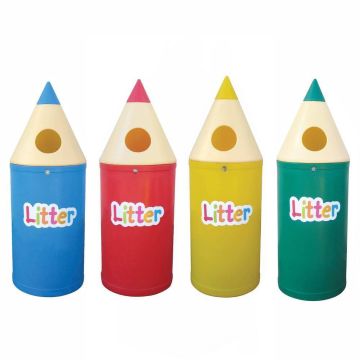 Pencil Bins Micro with Litter Letters - Pack of 4