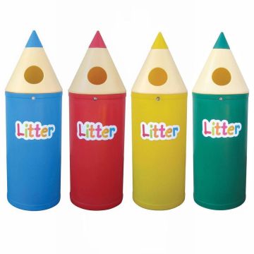 Pencil Bins Midi with Litter Letters - Pack of 4