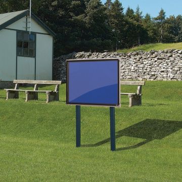 Shield Sunken Post M.ted Ext S.case 1050 x 1012mm - Black Frame/Royal Blue