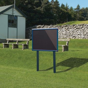 Shield Sunken Post M.ted Ext S.case 1050 x 1012mm - Blue Frame/Black