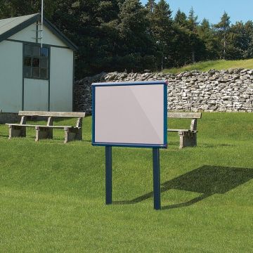 Shield Sunken Post M.ted Ext S.case 1050 x 1012mm - Blue Frame/Light Grey