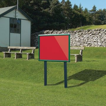 Shield Sunken Post M.ted Ext S.case 1050 x 1012mm - Green Frame/Scarlet
