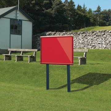 Shield Sunken Post M.ted Ext S.case 1050 x 1012mm - Red Frame/Scarlet