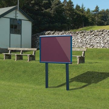 Shield Sunken Post M.ted Ext S.case 1050 x 1182mm - Blue Frame/Dark Wine