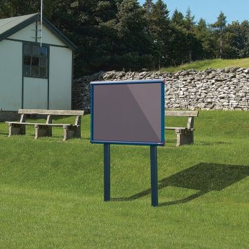 Shield Sunken Post M.ted Ext S.case 1050 x 1182mm - Blue Frame/Gunmetal