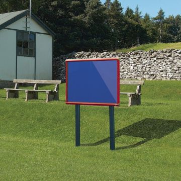 Shield Sunken Post M.ted Ext S.case 1050 x 1182mm - Red Frame/Royal Blue