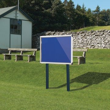 Shield Sunken Post M.ted Ext S.case 1050 x 752mm - Aluminium Frame/Royal Blue