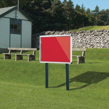 Shield Sunken Post M.ted Ext S.case 1050 x 752mm - Aluminium Frame/Scarlet