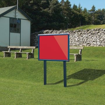 Shield Sunken Post M.ted Ext S.case 1050 x 752mm - Blue Frame/Scarlet