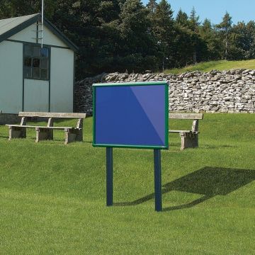 Shield Sunken Post M.ted Ext S.case 1050 x 752mm - Green Frame/Royal Blue