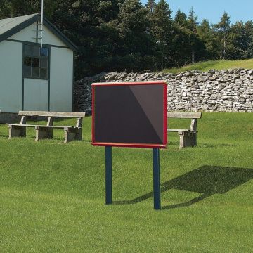 Shield Sunken Post M.ted Ext S.case 1050 x 752mm - Red Frame/Black