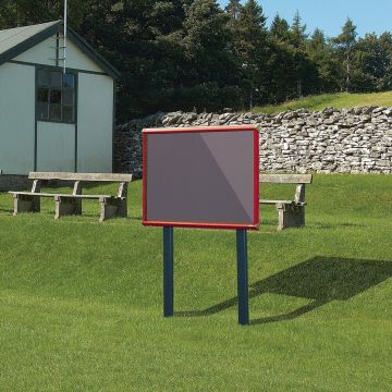 Shield Sunken Post M.ted Ext S.case 1050 x 752mm - Red Frame/Gunmetal