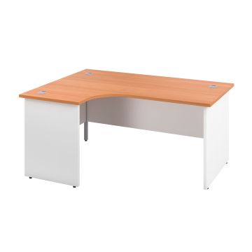 Panel Plus Radial Left Hand Desk Beech