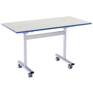 Flip Top Rectangular Table 1200x600mm - Grey - Blue