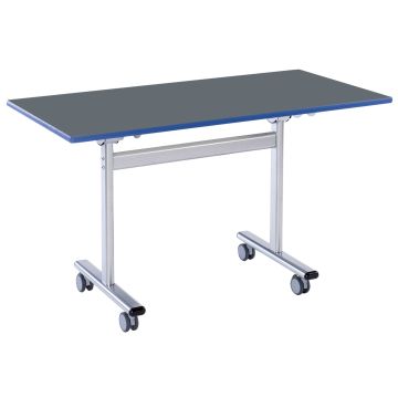 Flip Top Rectangular Table 1200x600mm Slate Grey - Blue